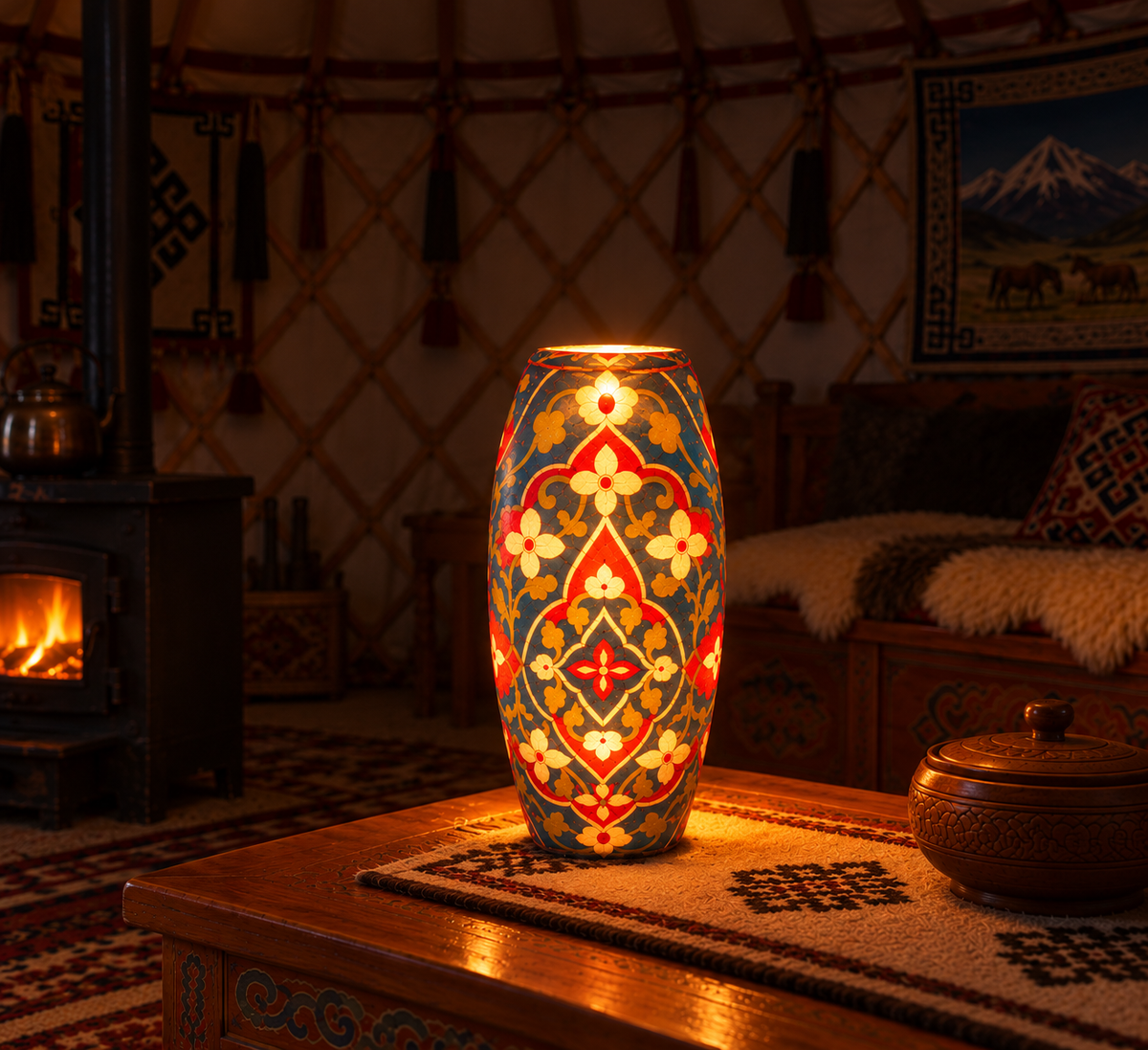 Mongolian Lotus Lamp